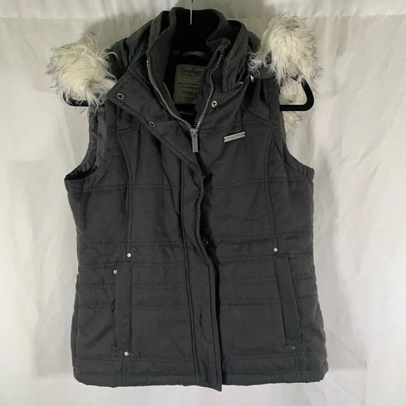 Craghoppers Vest Women's 6 Full Zip Hooded Zip Pockets Faux Fur Sleeveless - Picture 1 of 10